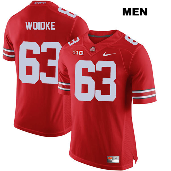 Ohio State Buckeyes Men's Kevin Woidke #63 Red Authentic Nike College NCAA Stitched Football Jersey JE19O24QB